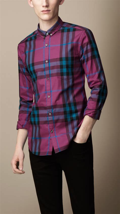 burberry exploded check cotton shirt|burberry check shirt men's.